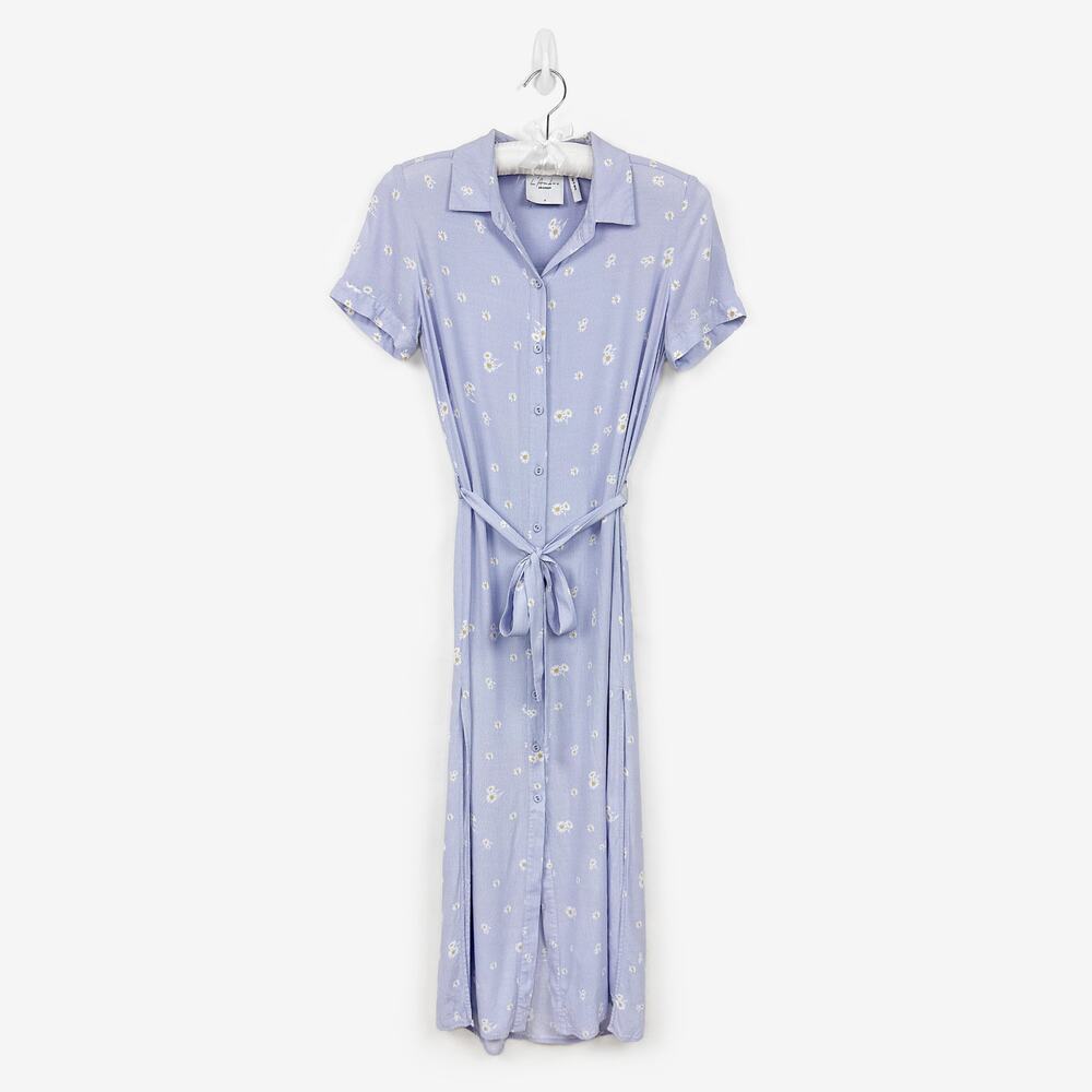 L’Academie The Maxi Shirt Dress Small Lavender Purple Daisy Boho Summer Revolve